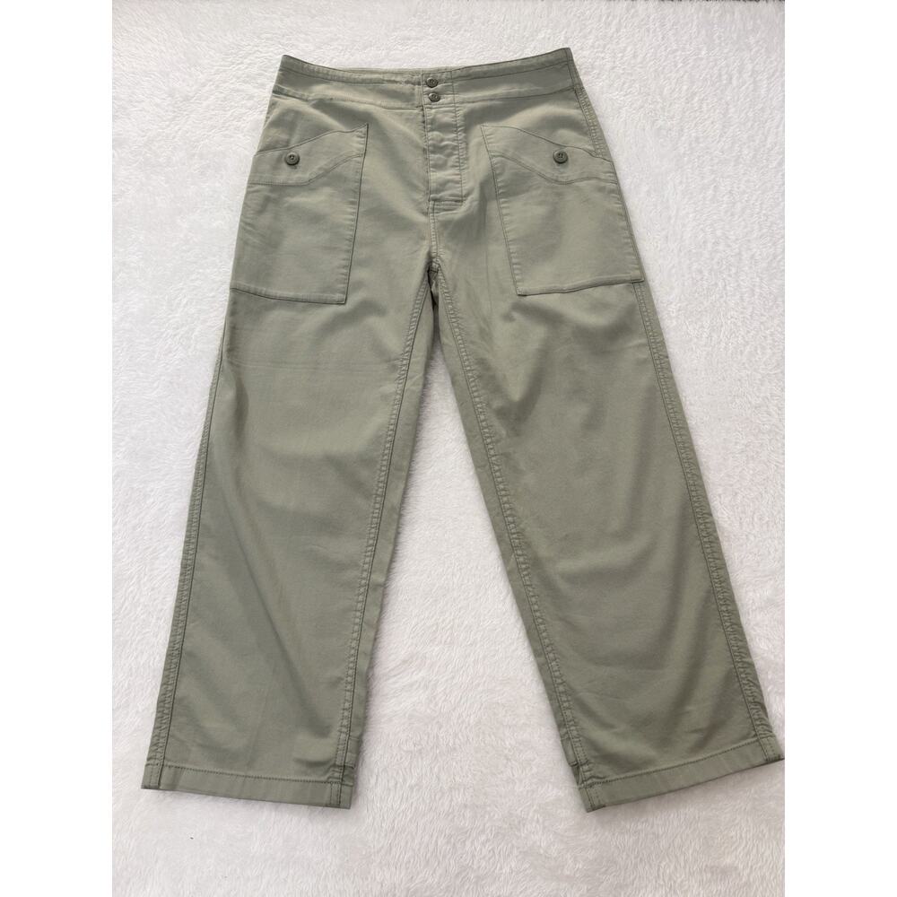 Current Elliot Wide Leg Pants Sage Green High Rise Relaxed Trousers Size 28